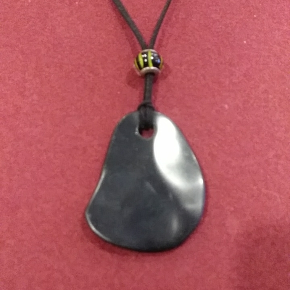 4 for $50 Fashion Jewelry Statement Necklace Large Black Stone Leather Strap - Picture 5 of 6